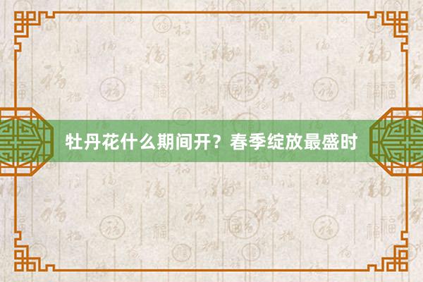 牡丹花什么期间开?春季绽放最盛时