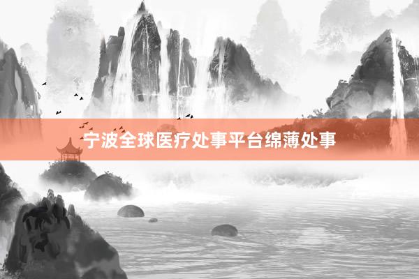 宁波全球医疗处事平台绵薄处事
